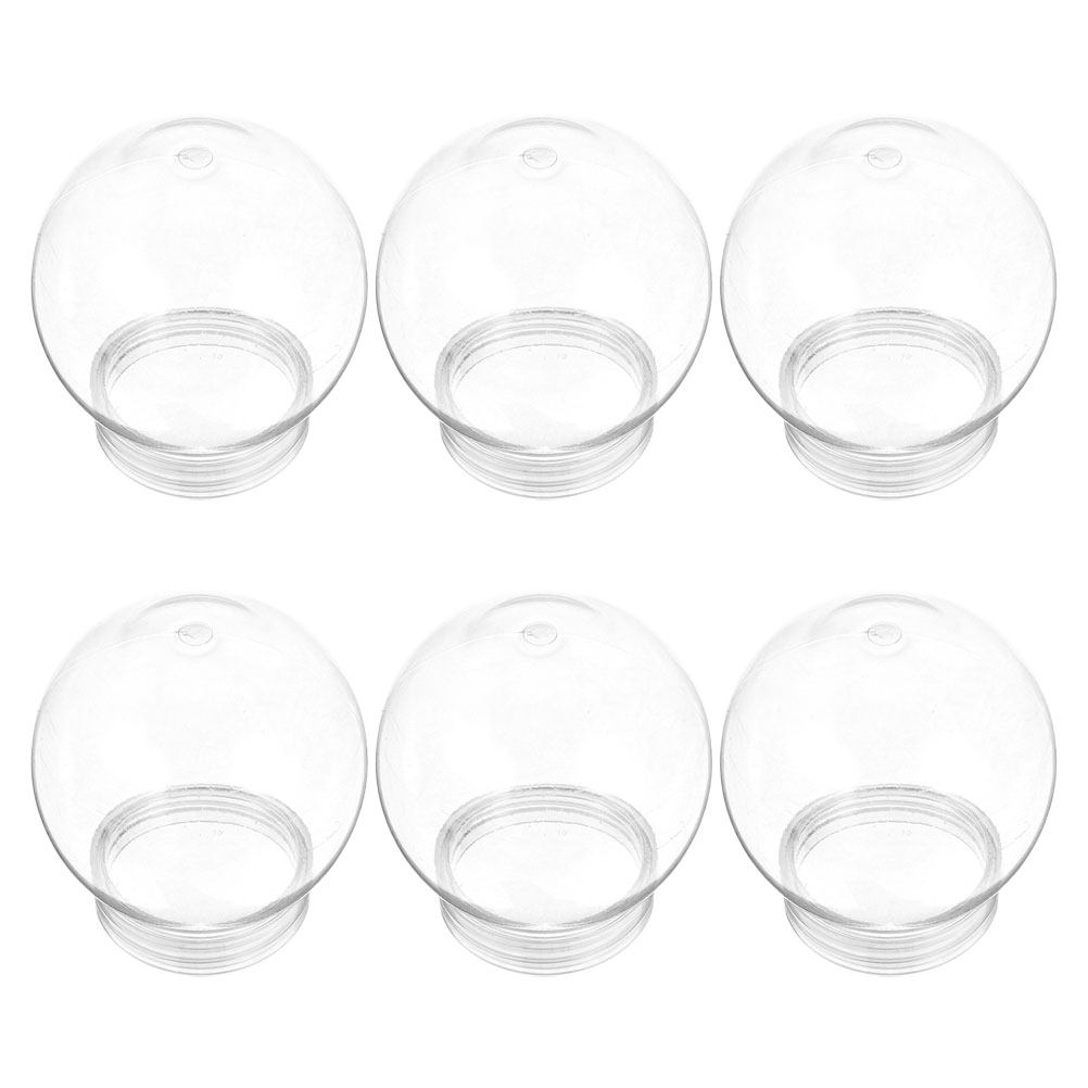 Plastic Dome Clear - 6Pcs Empty Clear Snow Globe Container
