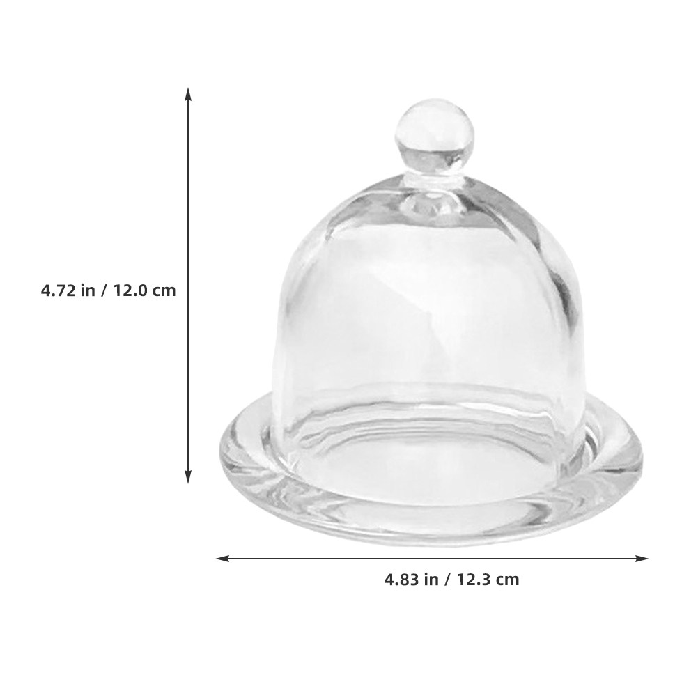 2Pcs Glass Mini Glass Cake Sta - Plastic Dome Clear recension och pris