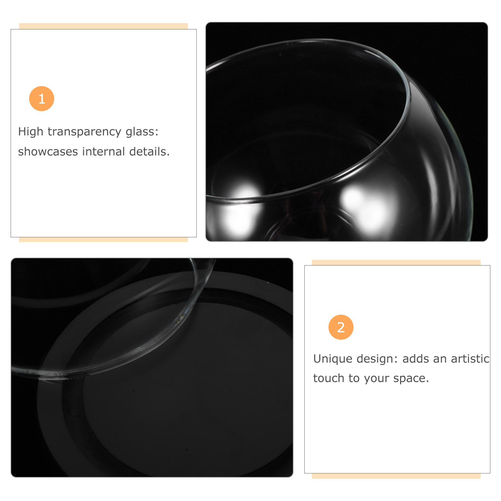Glass Bell Jar Display Dome wi - Plastic Dome Clear recension och pris