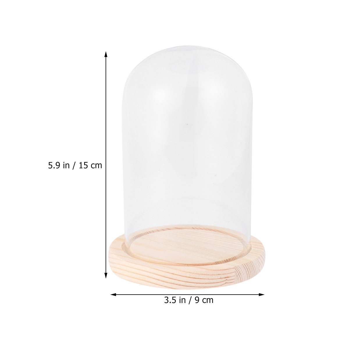 9x15cm Elegant Glass Dome for  - Plastic Dome Clear recension och pris