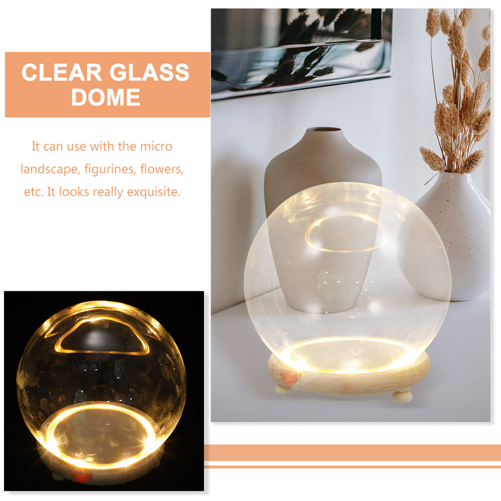 Glass Dome Display Case Preser - Plastic Dome Clear recension och pris