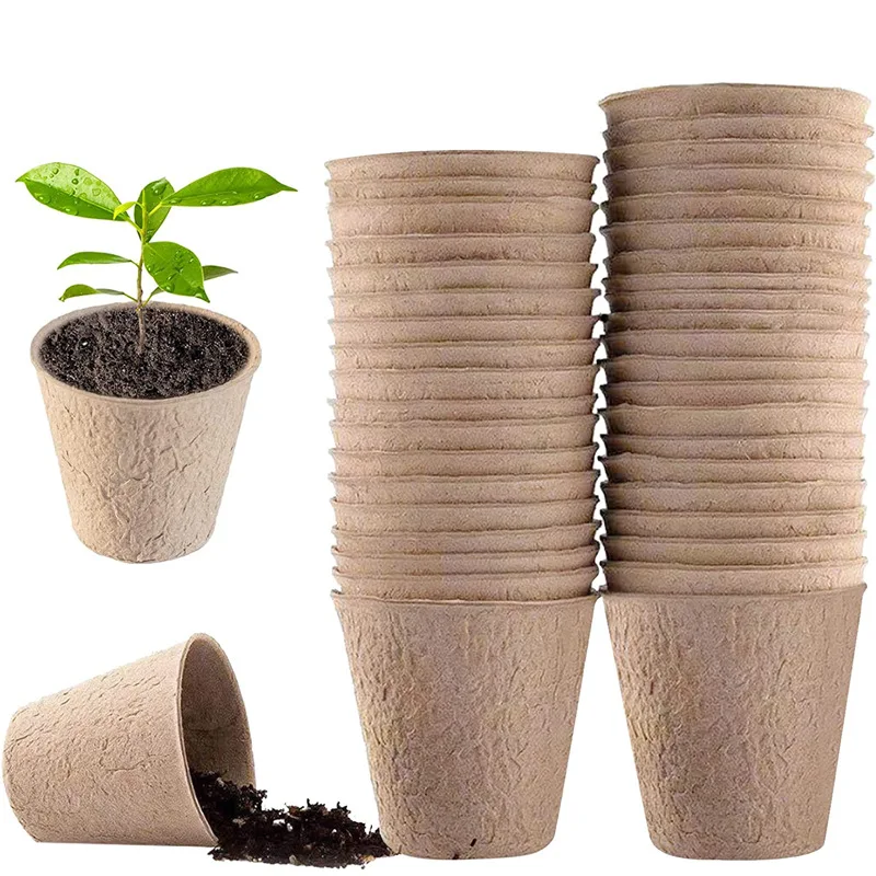 50 Pcs  Garden Round Peat Pots - Peat Pellet Tray recension och pris